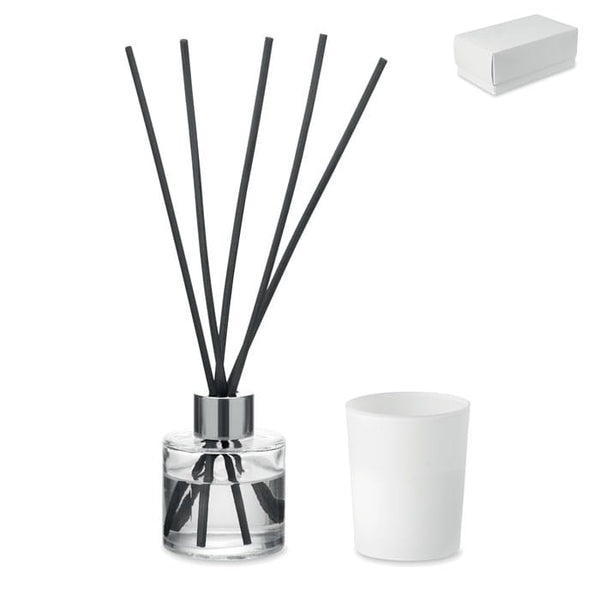 Set di diffusore e candela Bianco - personalizzabile con logo