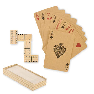 Set di domino e carte natural - personalizzabile con logo