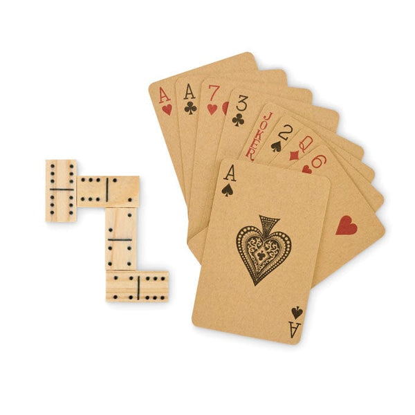 Set di domino e carte natural - personalizzabile con logo