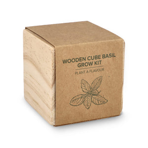 Set di fioriere in legno FSC – Basilico natural - personalizzabile con logo