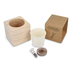 Set di fioriere in legno FSC – Lavanda natural - personalizzabile con logo