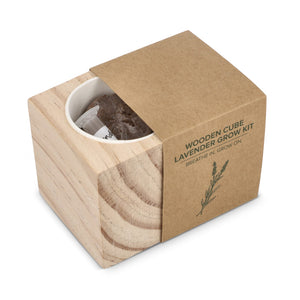 Set di fioriere in legno FSC – Lavanda natural - personalizzabile con logo