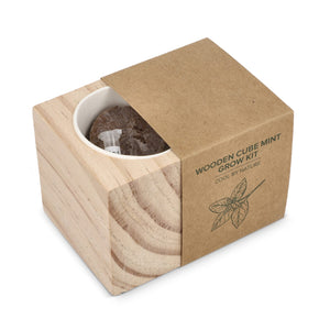 Set di fioriere in legno FSC – Menta natural - personalizzabile con logo