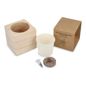 Set di fioriere in legno FSC – Menta natural - personalizzabile con logo