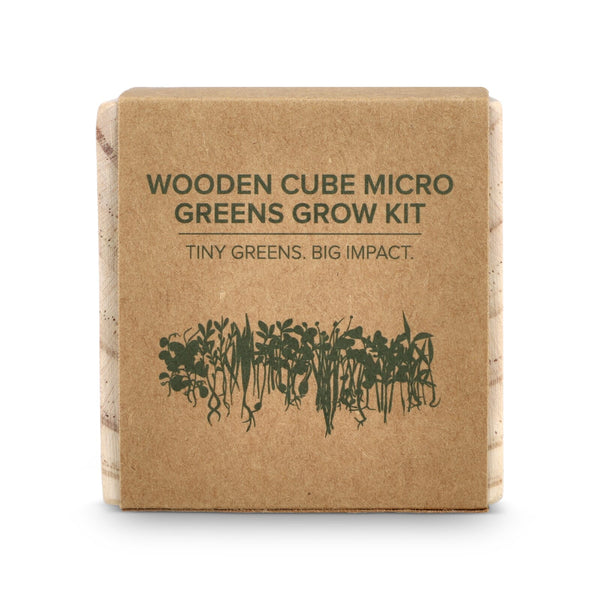 Set di fioriere in legno FSC - Microgreens natural - personalizzabile con logo