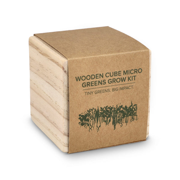 Set di fioriere in legno FSC - Microgreens natural - personalizzabile con logo