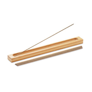 Set di incenso in bamboo beige - personalizzabile con logo