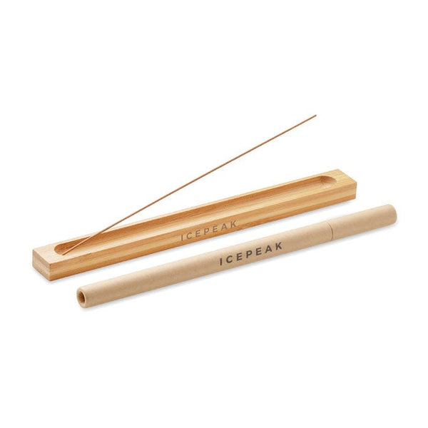 Set di incenso in bamboo beige - personalizzabile con logo