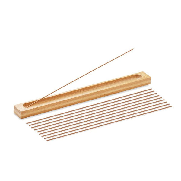 Set di incenso in bamboo beige - personalizzabile con logo