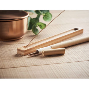 Set di incenso in bamboo beige - personalizzabile con logo