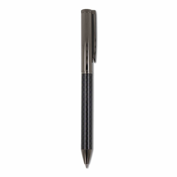 Set di penna a sfera e penna roller in metallo in confezione regalo grigio scuro - personalizzabile con logo