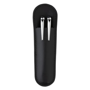 Set di penne deluxe Swiss Peak in scatola in PU nero - personalizzabile con logo