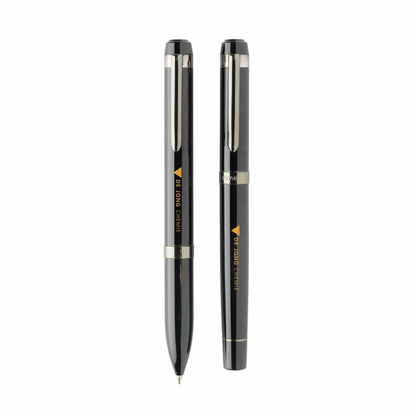 Set di penne di lusso Swiss Peak OSLO in rAcciaio nero - personalizzabile con logo