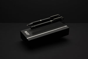 Set di penne di lusso Swiss Peak OSLO in rAcciaio nero - personalizzabile con logo