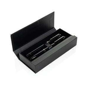 Set di penne di lusso Swiss Peak OSLO in rAcciaio nero - personalizzabile con logo