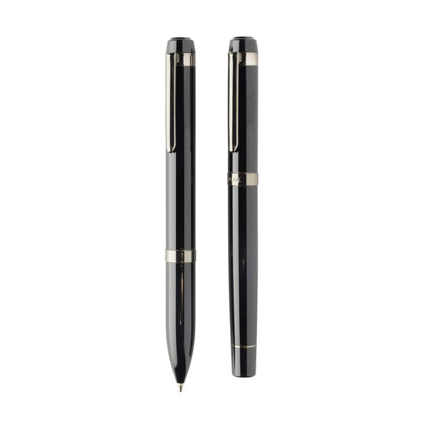 Set di penne di lusso Swiss Peak OSLO in rAcciaio nero - personalizzabile con logo