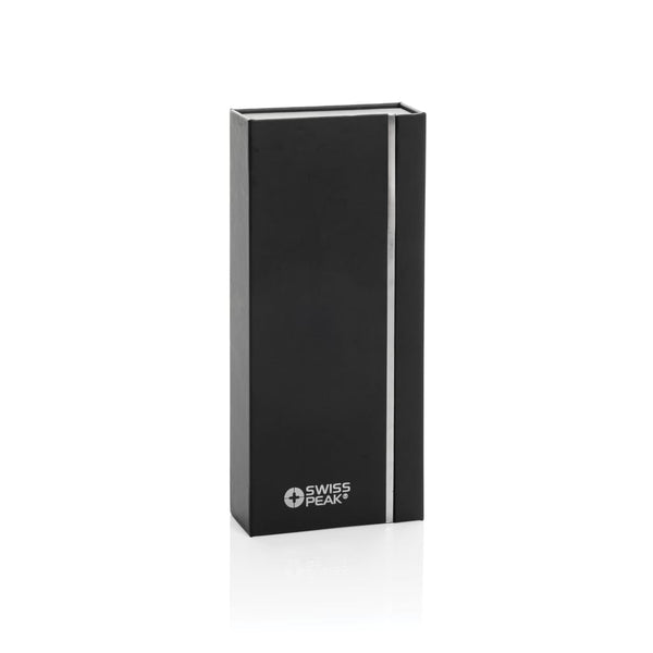 Set di penne di lusso Swiss Peak OSLO in rAcciaio nero - personalizzabile con logo
