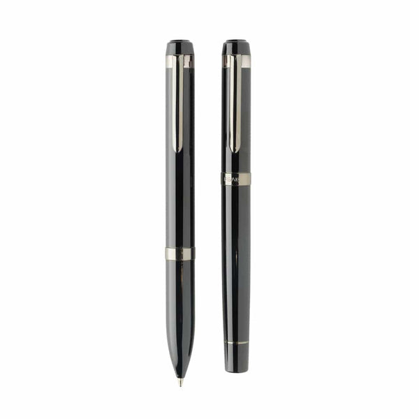 Set di penne di lusso Swiss Peak OSLO in rAcciaio nero - personalizzabile con logo