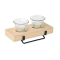 Set di portacandele con supporto natural - personalizzabile con logo