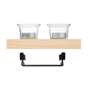 Set di portacandele con supporto natural - personalizzabile con logo