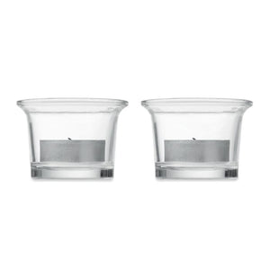 Set di portacandele con supporto natural - personalizzabile con logo