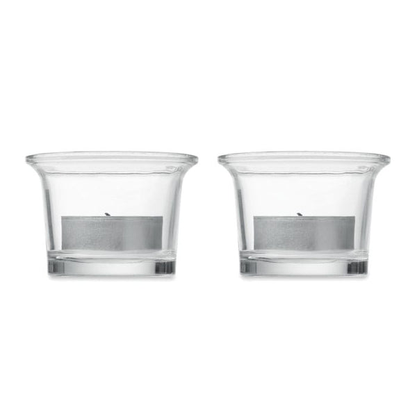 Set di portacandele con supporto natural - personalizzabile con logo