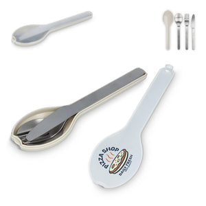 Set di posate Go Beige - personalizzabile con logo