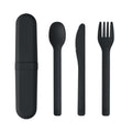 Set di posate in PLA Nero - personalizzabile con logo