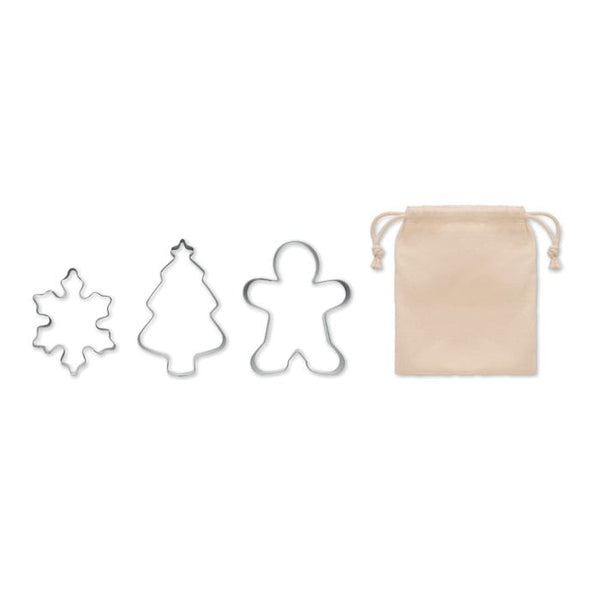 Set di tagliabiscotti natalizi Beige - personalizzabile con logo