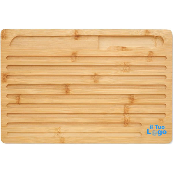 Set di taglieri in bamboo beige - personalizzabile con logo
