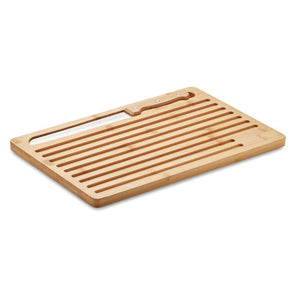 Set di taglieri in bamboo beige - personalizzabile con logo