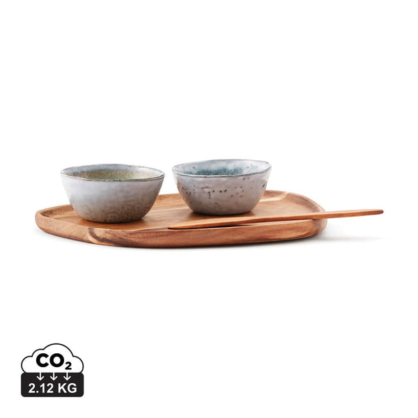 Set di tapas VINGA Nomimono beige - personalizzabile con logo