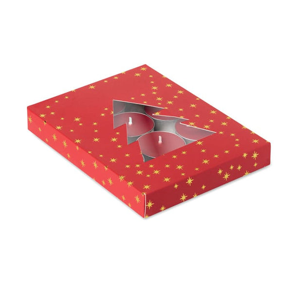 Set di tealight alla cannella Rosso - personalizzabile con logo