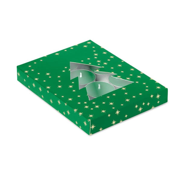 Set di tealight alla cannella Verde - personalizzabile con logo