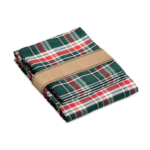 Set di tovaglie in cotone a quadri Multicolore - personalizzabile con logo