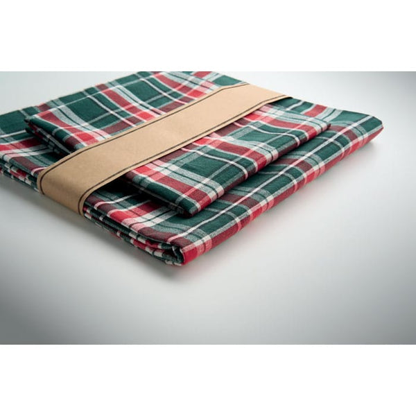 Set di tovaglie in cotone a quadri Multicolore - personalizzabile con logo