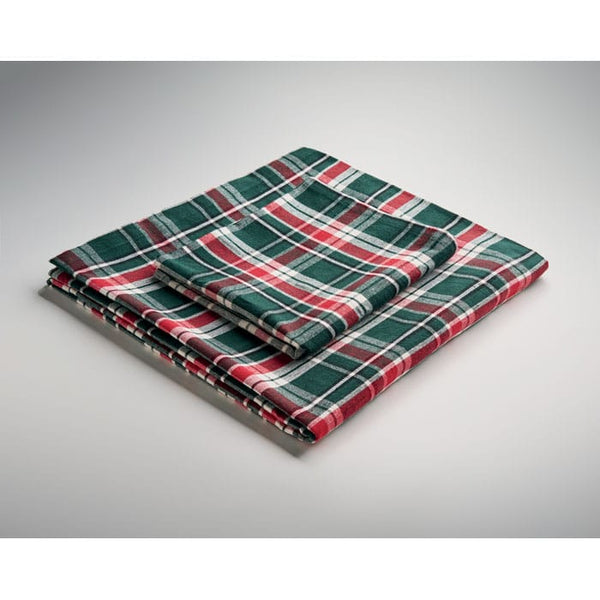 Set di tovaglie in cotone a quadri Multicolore - personalizzabile con logo