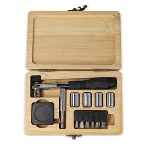 Set di utensili da 13 pezzi in scatola di bambù FSC natural - personalizzabile con logo