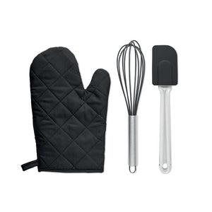 Set di utensili da forno Nero - personalizzabile con logo