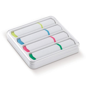 Set evidenziatori 4 pezzi Bianco - personalizzabile con logo