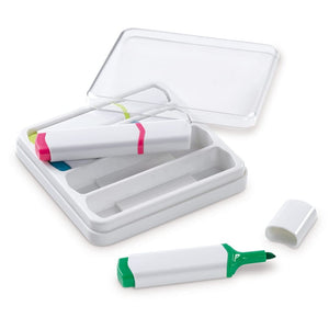 Set evidenziatori 4 pezzi Bianco - personalizzabile con logo