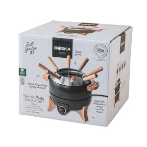 Set fonduta BOSKA Electric Party - 2,3L (EU Type F) nero - personalizzabile con logo