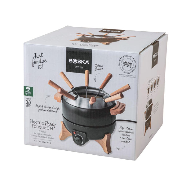 Set fonduta BOSKA Electric Party - 2,3L (EU Type F) nero - personalizzabile con logo