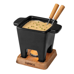 Set fonduta BOSKA Tapas, nero nero - personalizzabile con logo