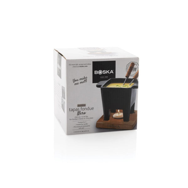 Set fonduta BOSKA Tapas, nero nero - personalizzabile con logo