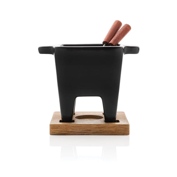 Set fonduta BOSKA Tapas, nero nero - personalizzabile con logo