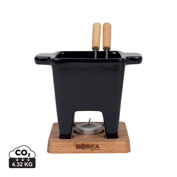 Set fonduta BOSKA Tapas, nero nero - personalizzabile con logo