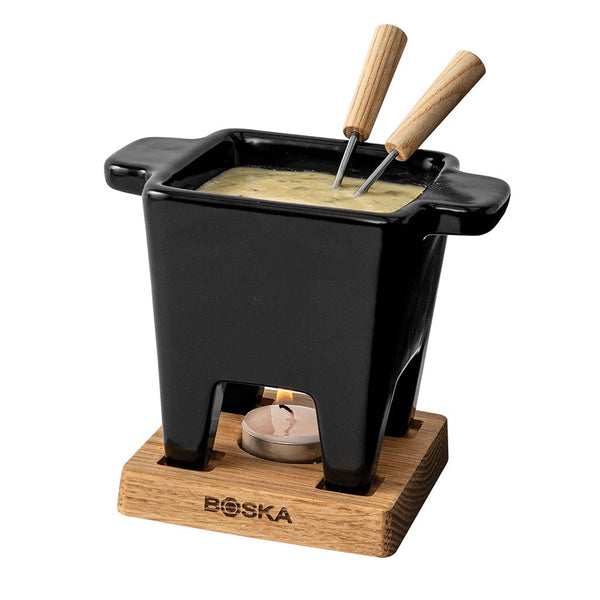 Set fonduta BOSKA Tapas, nero nero - personalizzabile con logo
