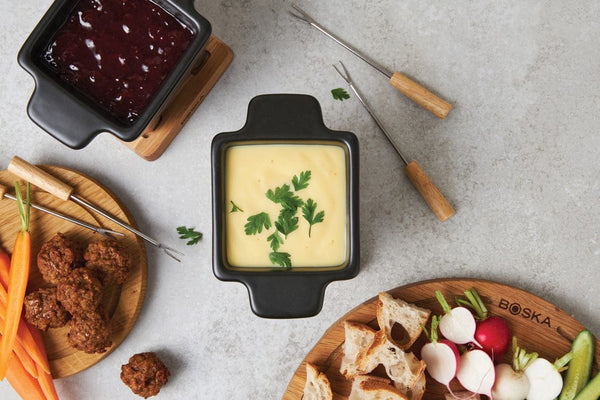 Set fonduta BOSKA Tapas, nero nero - personalizzabile con logo