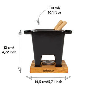 Set fonduta BOSKA Tapas, nero nero - personalizzabile con logo
